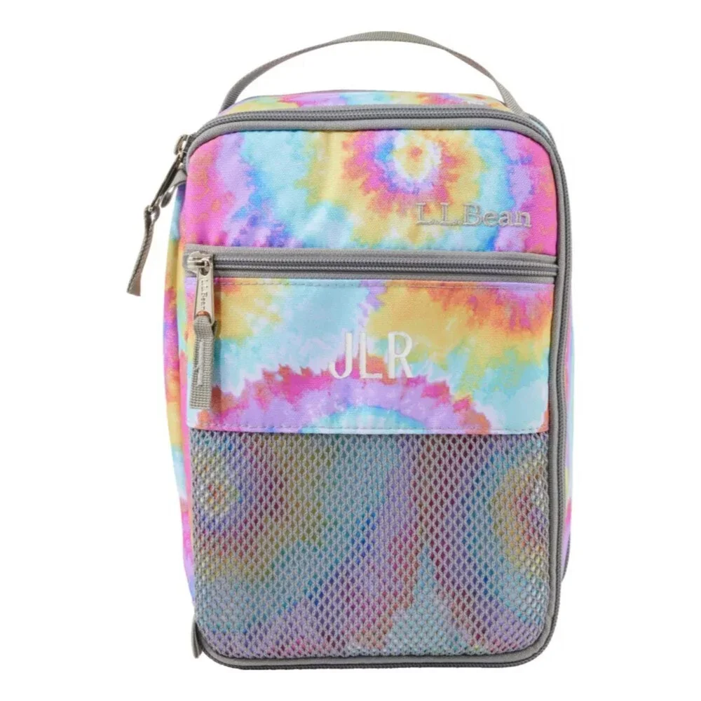 L.L.Bean Expandable Kids Multi Tie Dye Zip Around Adjustable Lunch Box GBO3350